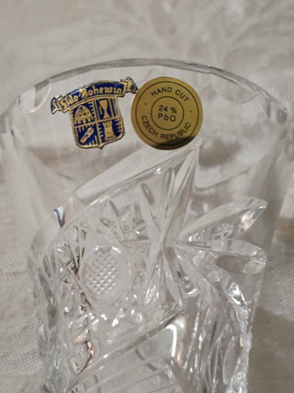 Handcut lead crystal bud vase